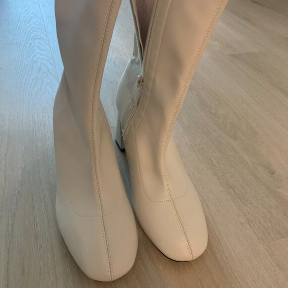 Zara Heeled Ankle Boots, White, Size 37 - Picture 4 of 4